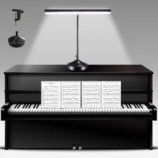 Piano Lamp with Clamp and Base, 10W LED, 3 Colors, 30 Brightness Levels