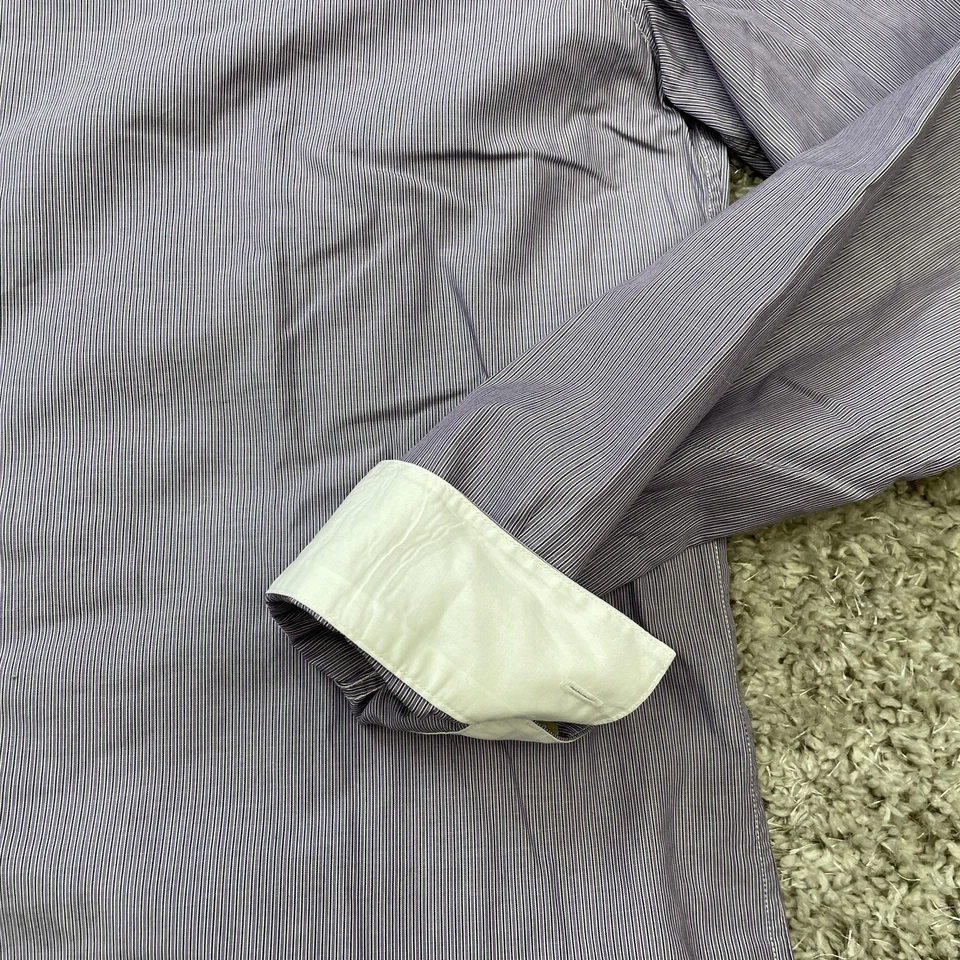 Camisa de Lujo John Varvatos Para Hombres Grande Puño Francés Cuello en Contraste Vestido Formal Foto 3 de 4