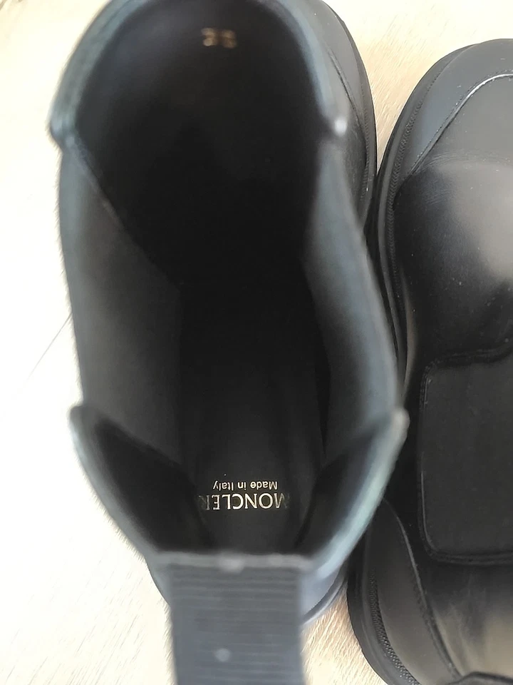 Moncler Negro Patty Chelsea Botas de Cuero Talla 38 Foto 4 de 4