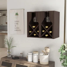 Aniya Rustic 8-bottle Wall-Mounted Wine Rack by Furniture of