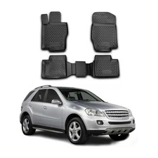 OMAC Floor Mats Liner for Mercedes M Class W164 2005-2011 Rubber TPE Black 4Pcs