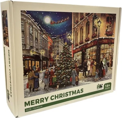 QUICKDRAW 1000 Teile Weihnachten Puzzle Santa Express Dampfeisenbahn Dorf Baumszene