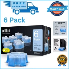 6 Pack Braun Clean Renew Cartridge Refill Series 3 5 7 Genuine Shaver Cleaner