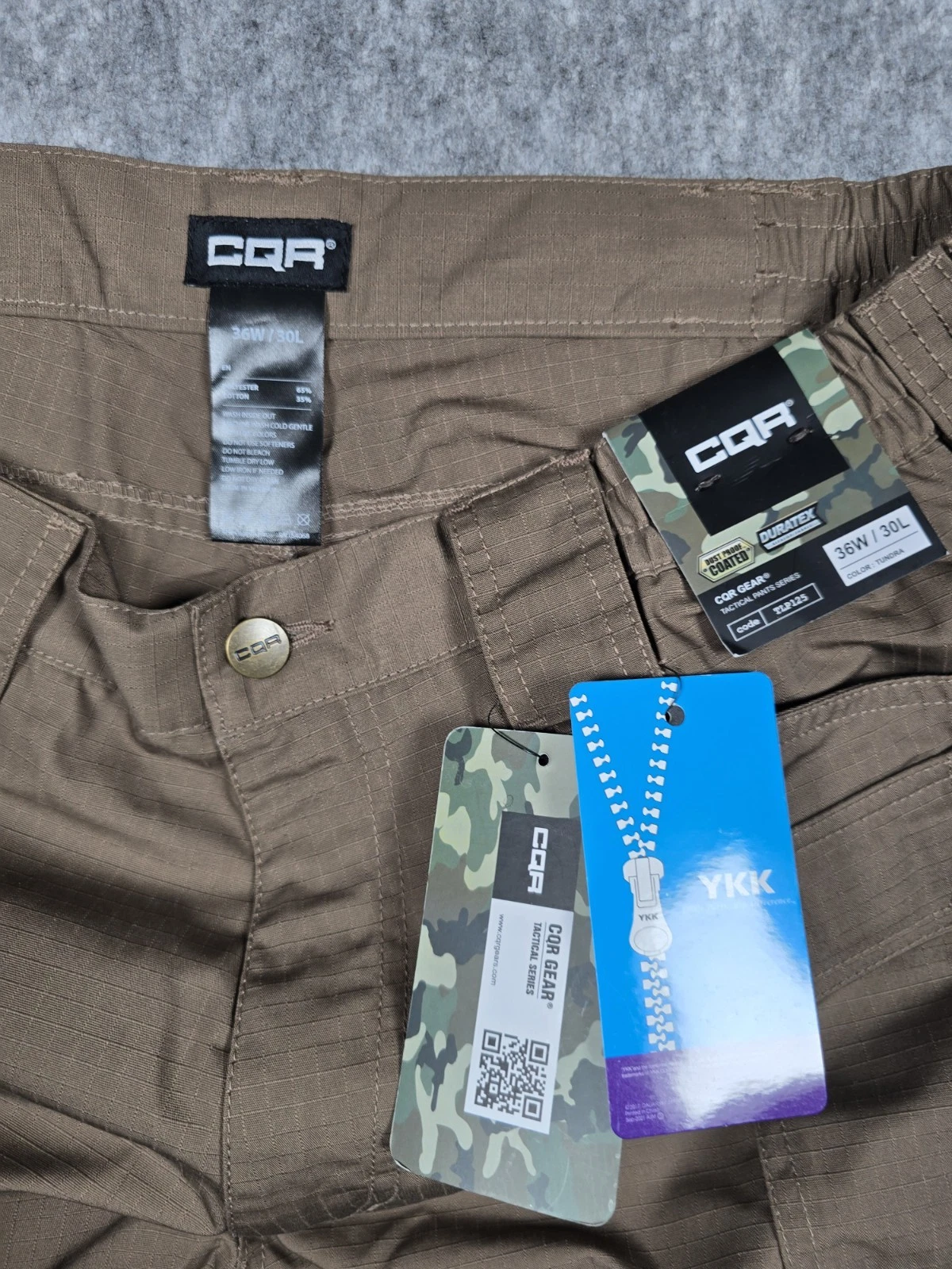 CQR Men's Brown Tactical Series Raider Pant Duratex Ripstop Fabric 36x30 NWT F/S