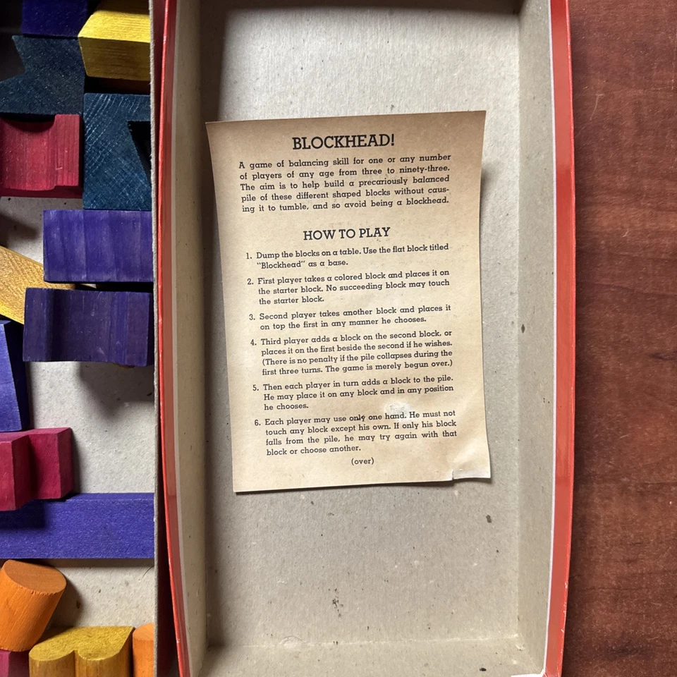 Vintage BLOCKHEAD Game 1954 SAALFIELD Are You A BLOCKHEAD? Party Game Complete - Image 3 of 4