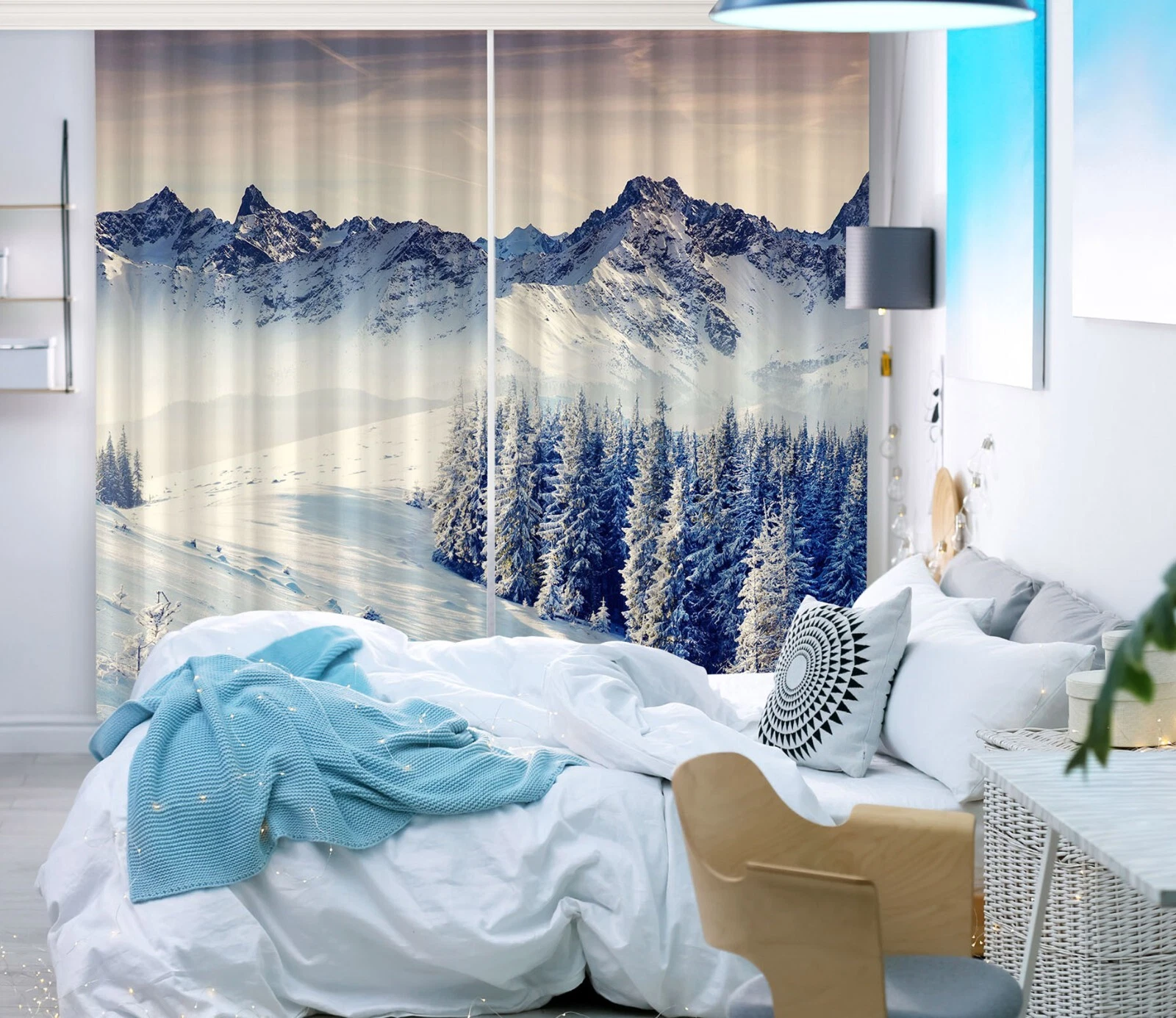 3D Snow Mountain ZHUB4920 Photo Curtain Window Blockout Fabric Vera 2023