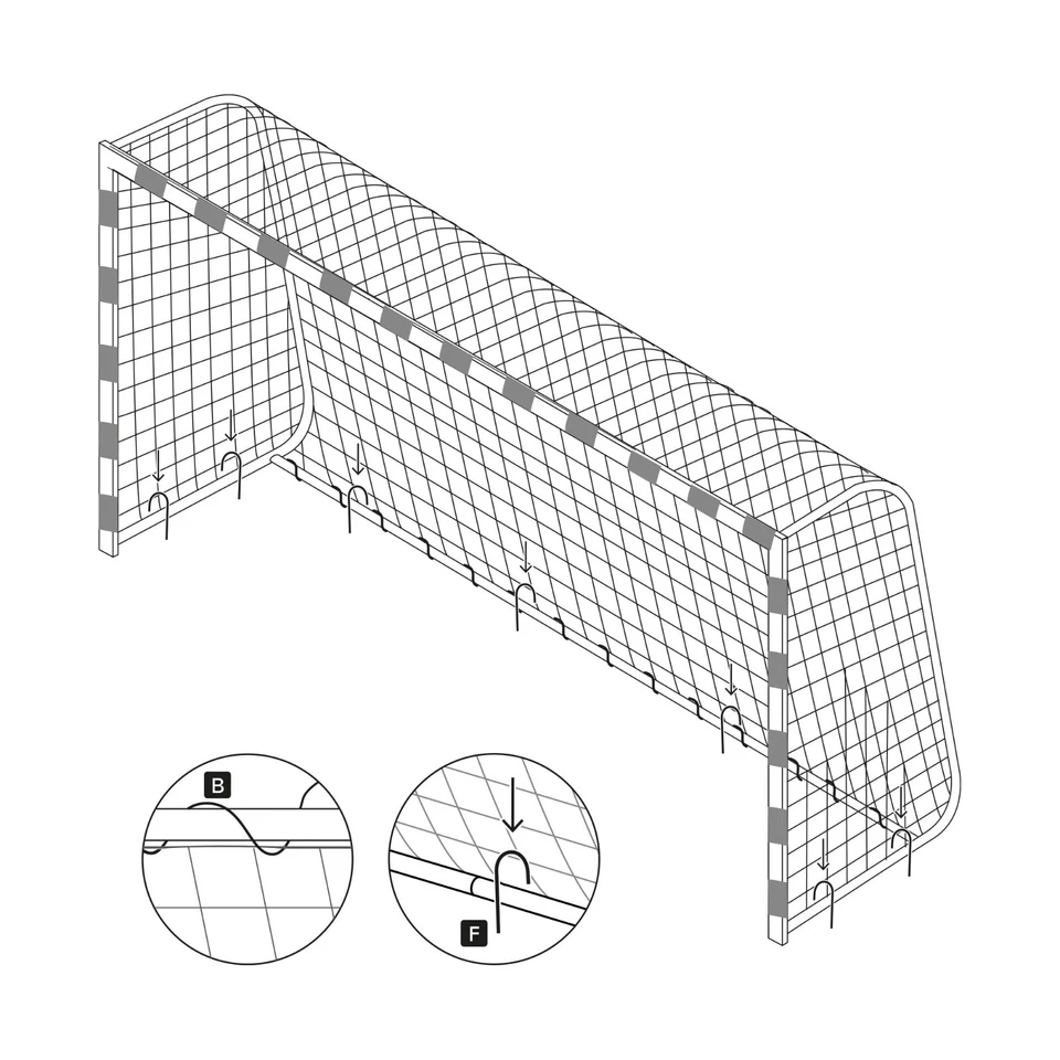 Fußballtor Fußball Netz Outdoor Tornetz Advanced STAHL Stadion 300x200x110 PRO - Bild 3 von 4