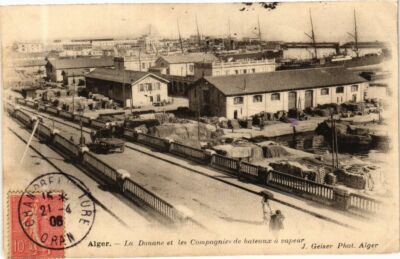 CPA AK Algérie-Alger-La Douane et les Compagnies de bateaux á vapeur ...
