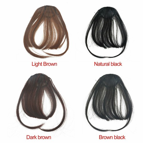 Extension capelli sottili puliti Air Bangs Remy clip su frangia parrucca anteriore - Foto 4 di 12