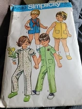 VTG 1970s Simplicity 9290 Boys Girls Bubblesuit Jumpsuit Pattern Sz 3 cut Verifi