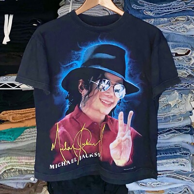 Vintage 90s 1996 Michael Jackson LIVE! Kids/Youth Double Sided Rap Tee T-Shirt