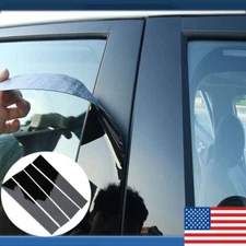 4pc Fits For Dodge Ram 1500 2500 3500 2009-18 Black Pillar Posts Door Trim Cover