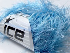 8-Skein Lot Long Eyelash Yarn SuperBulky Winter 8x50g/35m Blue alt