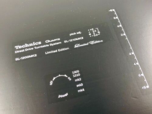 Technics SL 1210 1200 MK2 3D Embossed Dry Transferable Decal - Picture 1 of 5