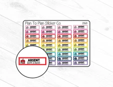 2868~~Absent From School Planner Stickers