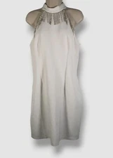 $246 Aidan By Aidan Mattox Women's White Mini Sheath Cocktail Dress Size 10