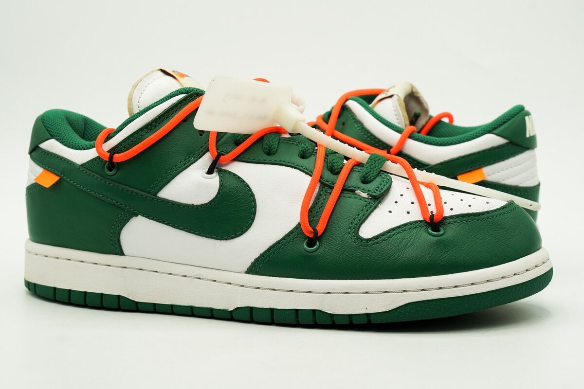 NIKE DUNK LOW OFF-WHITE USED SIZE 9 WHITE PINE GREEN CT0856 NIKE DUNK LOW OFF-WHITE USED SIZE 9 WHITE PINE GREEN CT0856