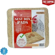 Pecking Order Nest Box Pads 10 Pack, Made with Great Lakes Aspen Excelsior Wood