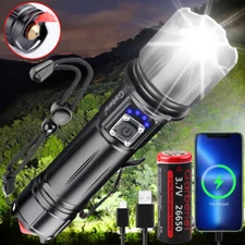 High Lumens Super Bright LED Rechargeable Flashlight Tactical Torch Searchlight
