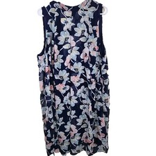 lane bryant floral sheer lined flowey feminine aline dress sz 24 back neck tie