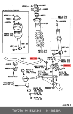 Genuine OE nut for rear stabilizer link, 9415121241 for TOYOTA