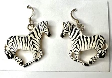 LUNCH AT THE RITZ Petite Zebra Dangle French Hook Earrings