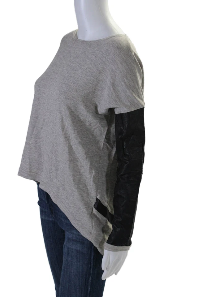 Top de punto alto bajo gris talla XS Generation Love para mujer de felpa de cuero sintético manga talla XS Foto 2 de 4