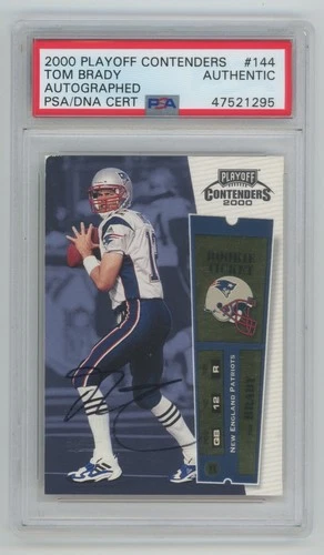 2000 Playoff Contenders Rookie Ticket #144 Tom Brady RC Auto PSA Authentic READ