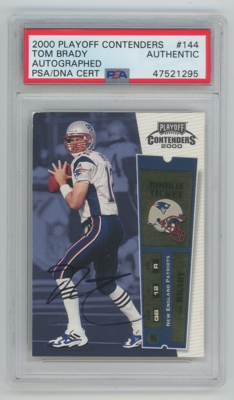 2000 Playoff Contenders Rookie Ticket #144 Tom Brady RC Auto PSA Authentic READ