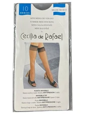 Cecilia de Rafael Knee Highs Stockings Pantyhose Sheer 10 Denier Black One Size 
