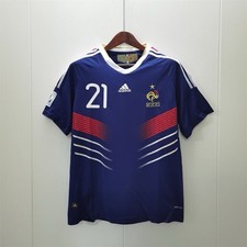 Vintage Nicholas Anelka #21 France 2010 World Cup Retro Blue Home Kit | Size L