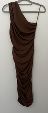 Women’s Size 8 UK | Pink Vanilla Brown Twist Detail One Sleeve Maxi Dress