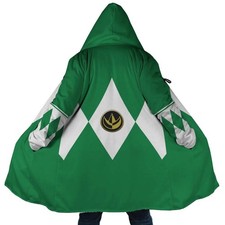 Power Rangers Green Ranger Mighty Morphin Anime Hoodie Coat Dream Cloak