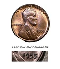 1955 Lincoln Cent Toned Unc Poor Man Double Die-Notable Last 5 ( 24 )