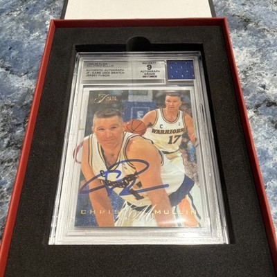 Flair 1995-96 Chris Mullin #44 Warriors Jersey Fusion Auto Game Used Beckett 9