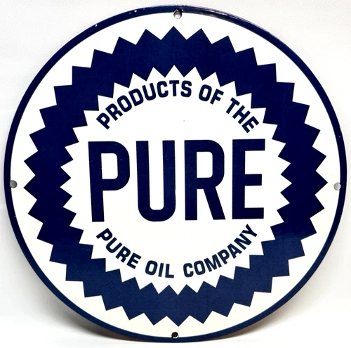 Pure Oil Company – Vintage Porcelain Sign - Service Station Pump Plate