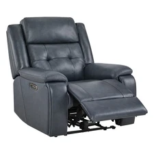 CHITA Genuine Leather Recliner Chair Wall Hugger Recliner w/Headrest,Cup Holders