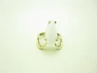 Vintage Gold Wash Sterling Silver White Agate Stone Ring Size 7