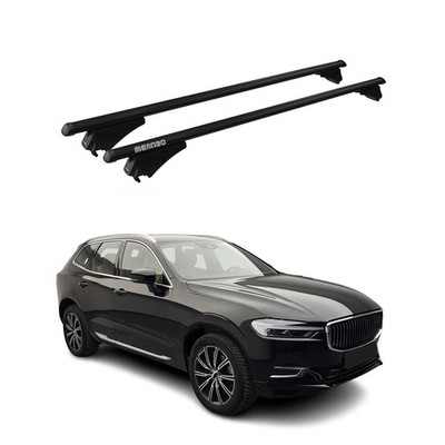 For Volvo XC60 2018-2025 OMAC U027455 Black Flush-Mounted Roof Rails Cross Bars