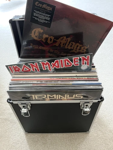 PUNK ROCK METAL VINYL LP COLLECTION + FLIGHT CASE NEW SEALED IRON MAIDEN JOB LOT