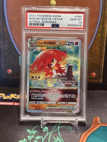 2022 POKEMON SWSH ASTRAL RADIANCE #084 HISUIAN DECIDUEYE VSTAR PSA 10 GEM MINT