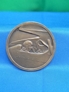  Charles Lucky Lindbergh Spirit Of St. Louis Bronze Color Medallion F. Fraisse.