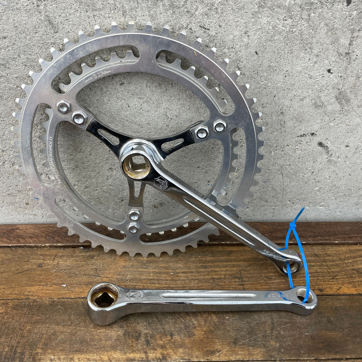 Vintage Campagnolo Gran Sport Crank Set 3 Arm Steel Double Vintage Campagnolo Gran Sport Crank Set 3 Arm Steel Double