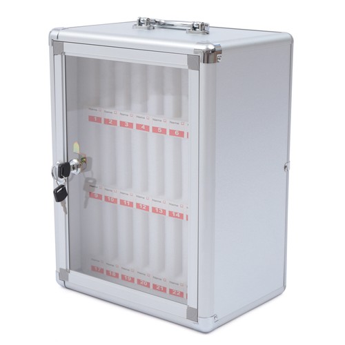 24-Compartment Cell Phone Storage Cabinet Organizer Box With Security Lock - Picture 5 of 12