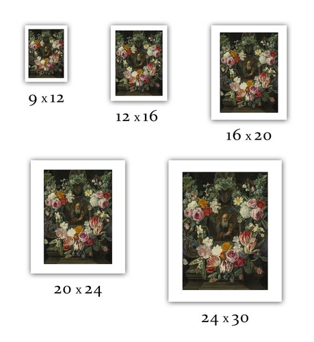 Carstian Luyckx: "Allegory of Time in Wreath of Flowers" — Giclee Fine Art Print - Picture 2 of 7