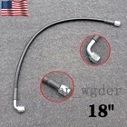 Fit Turbo Oil Feed Line 18" Black PTFE Steel Braided 4An 90 x Str.