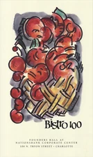 JUDY RIFKA Bistro 100 37" x 22" Offset Lithograph Contemporary Red, Purple