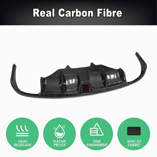 Difusor de carbono para Porsche Macan 14-20 alerón trasero difusor trasero con luz - Imagen 6 de 10