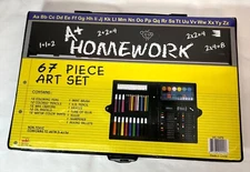 67 Piece Art Set With Markers Crayons Pastels & More In Portable Case - Non-Toxi