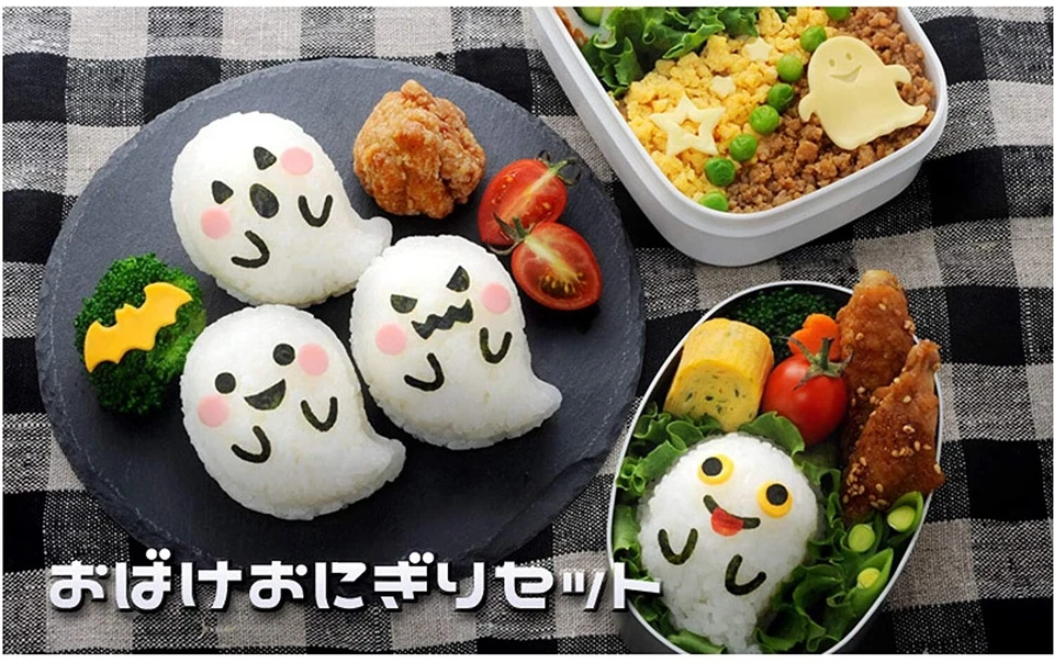 Набор рисовых шариков для Хэллоуина Ghost Onigiri в форме пробойника для морских водорослей - Изображение 2 из 4